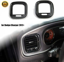 2pcs Dashboard Air Vent Outlet Cover Trim for Dodge Charger 2011+ Carbon Fiber picture