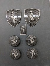 Ferrari 360 365 Carbon Fiber Fender Shield & Front Bonnect Badge Centre Cap Set picture