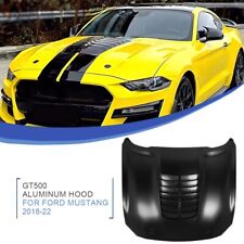 GT500 Style Aluminum Front Hood With Air Vent Black Fit Ford Mustang 2018-2023 picture