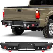 Rear Step Bumper for 1999-2016 Ford F250 F350 F450 w/Sensor Holes & LED Lights picture