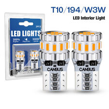 2x T10 LED License Plate Light bulb 360° Beam Angle yellow 600LM 3500K  T10 W5W picture