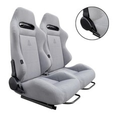 PAIR TANAKA GRAY CLOTH RACING SEATS RECLINABLE w/ SLIDER FOR TOYOTA ** picture