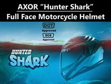 AXOR “Hunter Shark” DOT & ECE Approved Full Face Motorcycle Helmet picture