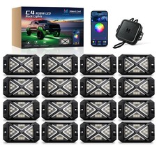 MICTUNING C4 RGBW LED Rock Lights -16 Pod Full-Angle Underglow Underbody LED Kit picture