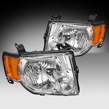 Fit 2008-2012 Ford Escape SUV Chrome Headlights Assembly Amber Corner Lamps Pair picture