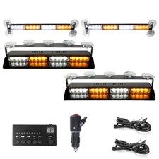 Amber White 64 LED Warning Light Bar Windshield Flash Lamp Emergency Strobe picture