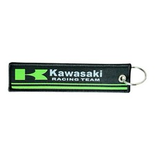 Kawasaki Racing Team Jet Tag Keychain w/ Key Ring Motors Motorcycle 6” 2-Sided picture