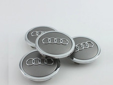 Set(4pcs) Audi 69MM Gray Chrome Wheel Rim Center Hub Caps Replacement 4B0601170A picture