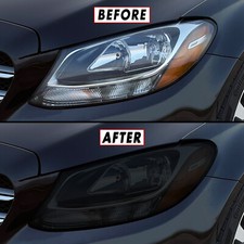FOR 15-21 Mercedes C Class Headlight SMOKE Precut Vinyl Tint Overlays picture