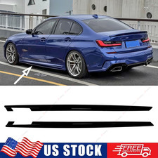 GT Style For 2019+ BMW G20 330i 330e M340i Gloss Black Side Skirt Extension Pair picture