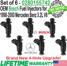 NEW x6 Bosch OEM 4-Hole Upgrade Fuel Injectors for 1998-2000 Mercedes Benz E320 picture