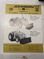 SPECIFICATIONS JOHNSON WORK HORSE LOADER MODEL 17 18 KUBOTA L-200 L-260 TRACTOR picture