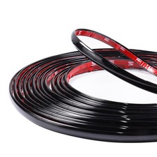 32Ft Automotive Trim Molding Glossy Black 1/4in6mm Car Side Body Chrome Trim ... picture