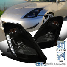 Fit 2003-2005  350Z Z33 LED Strip HID Projector Headlights Black/Smoke picture