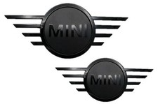 Genuine MINI R56 Piano Black Front & Rear Badge Emblem Plaque 2 x 51149880866 picture