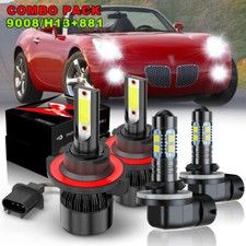 For Pontiac Solstice 2006-2009 4PCS LED Headlight High/Low + Fog Light Bulbs Kit picture