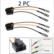 2x H4 9003 Wiring Harness Wire Sockets H4 to 3 Pin Adapter for 5x7 4x6 Headlight picture