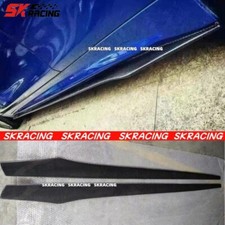 Universal 2pcs 2.2M Gloss Black/Carbon Side Skirt Extension Panel Splitters Kit picture
