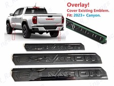OVERLAY 3PCS Gloss Black Door Rear Elevation Emblem Badge Fit 2023+ GMC Canyon picture