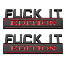 2X FUCK-IT EDITION Emblem Badge Letter Decal Car Sticker Decoration Black&Red picture