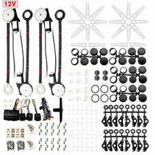 12V Universal 4-Door Power Window Kit 8 Switches High Torque Electric picture