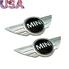 2x Original Mini Chrome Metal Logo Cooper R50 R55 R56 R57 R58 R59  Emblemm USA picture