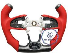 REAL  CARBON FIBER STEERING WHEEL FOR HONDA CIVIC RED LEATHER 10 GEN W/F1 STYLE picture