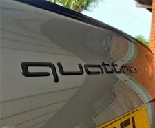 Audi QUATTRO Decal 28cm - Premium Quality AUDI 3D BLACK quattro sticker, 2pc picture