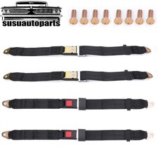 2/4/8 Pack Universal Truck Car Lap Seat Belts 2 Point Adjustable Single Seat Lap picture