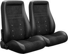 PVC & Suede OBS Style Seats w Sliders Low Back Racing Bucket Seats for MITSUBISH picture