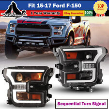For 15-17 Ford F150 F-150 Projector Headlights With LED Sequential DRL Light Bar picture