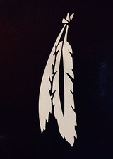 2x 1L and 1R Native American Indian Bird Feather Die Cut Vinyl Decal Stickers 6