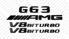 Set Gloss Black Emblem Logo Letters for Mercedes-Benz G63 V8 Biturbo AMG W465 picture