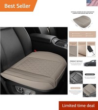 Elegant Anti-Slip Faux Leather Seat Cover with Storage Pocket, Universal Fit picture
