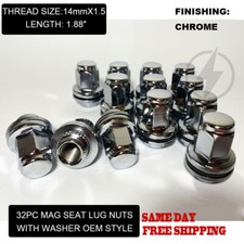 32PCS CHROME 14X1.5 NISSA FACTORY OEM MAG SEAT LUG NUTS FIT NV CARGO/TITAN XD picture