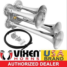 VIXEN HORNS TRAIN AIR HORN 4 TRUMPETS CHROME PLATED FOR TRUCK/CAR LOUD SOUND DB picture