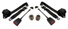 3 Point Black Seat Belts Pair for Mercedes R107 C107 SL SLC SL450 560 500 350 picture