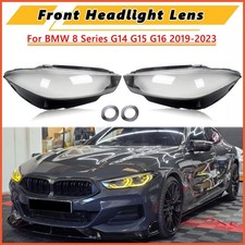 Pair Front Headlight Headlamp Lens Cover For BMW 8-Series G14 G15 G16 2019-2023 picture