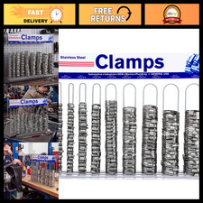 200pcs Stainless Steel Hose Clamp Assortment with Display Rack - Multiple Sizes picture