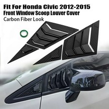 Fits 12-15 Honda Civic Sedan G9 9th Front Window Scoop Louver Cover Carbon Black picture