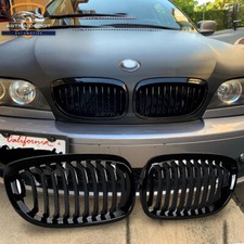 Pair Gloss Black Front Kidney Grill Grille for BMW E46 Coupe 330Ci LCI 2003-2006 picture