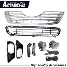 Front Grille Fog Lights Bezels and Bracket Set 8pcs Fits 2007-2009 Toyota Camry picture