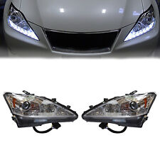 Headlights For 2006-2013 Lexus IS250 IS350 Left+Right LED DRL Projector Chrome picture