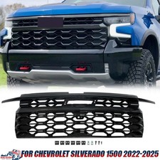 Onyx Black ZR2 Style Front Grille For Chevrolet Silverado 1500 2022-2024 2025 picture