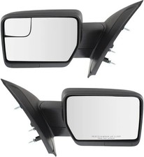 OEM 2011-14 FORD F150 POWER FOLDING SIDE VIEW MIRRORS SET OF 2 BLACK NEW picture
