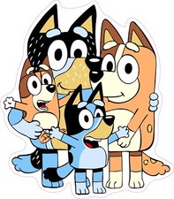 Bluey Family Photo Excited Bingo Vinyl Bumper Sticker Window Decal Multiple Size picture