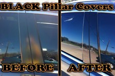 Black Pillar Posts for Alfa Romeo 147 (2dr Coupe) 01-12 2pc Set Door Cover Piano picture