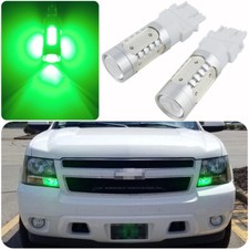 2 Bright Green 3157 3457 LED Daytime Running Light Bulbs Car Truck 4114 4157 DRL picture