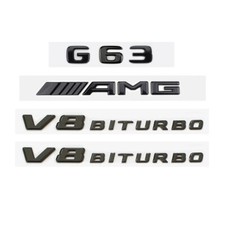 4pcs G63 AMG V8 BITURBO Gloss Black Badge Emblem for Mercedes Benz W463 W464 G63 picture