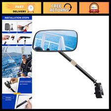 Telescoping 360° Wide Angle Rear View Mirror for Pontoon Boat - Adjustable Pole picture